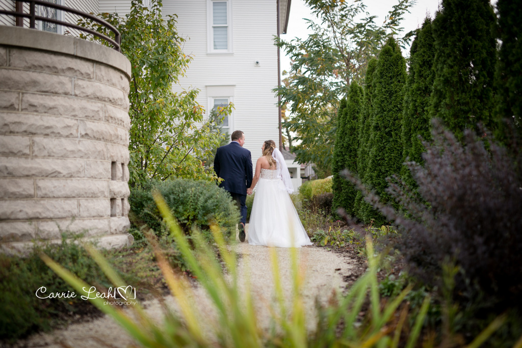 Bride and Groom at Grounds of Barrington's White House
